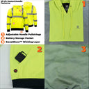 Mobile Warming Technology Hoodie HI-VIS Pullover Hoodie Men's Heated Clothing - product view 7