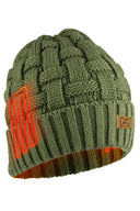 Mobile Warming Technology Hat Heated Cable Knit Beanie - Green Heated Clothing
