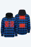 Mobile Warming Technology Jacket Flannel Heated Hoodie Jacket - Blue Heated Clothing