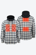 Mobile Warming Technology Jacket Flannel Heated Hoodie Jacket - Grey Heated Clothing