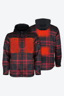 Mobile Warming Technology Jacket Flannel Heated Hoodie Jacket - Red Heated Clothing