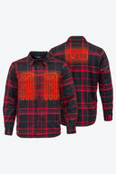 Mobile Warming Technology Jacket Heated Flannel Jacket Men's - Red Heated Clothing