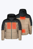 Mobile Warming Technology Jacket Crest 2.0 Down Jacket Men's - Tan/Black Heated Clothing