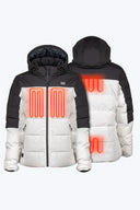 Mobile Warming Technology Jacket Crest 2.0 Down Jacket Women's - Cream/Black Heated Clothing