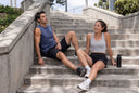 Man and Woman resting after a jog