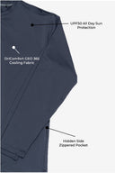 Fieldsheer Shirt Men's Baseline DriComfort Long Sleeve Tee - Arctic Blue Heated Clothing - product view 8