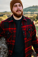 Mobile Warming Technology Jacket Heated Flannel Jacket Men's - BLACK/RED Heated Clothing - product view 5