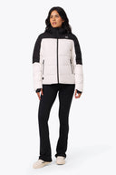 Mobile Warming Technology Jacket Crest 2.0 Down Jacket Women's - Cream/Black Heated Clothing - product view 4