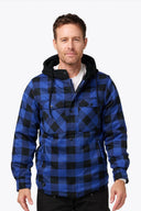 Mobile Warming Technology Jacket Flannel Heated Hoodie Jacket - Blue Heated Clothing