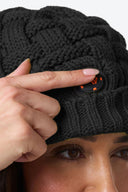 Mobile Warming Technology Hat Heated Cable Knit Beanie - Black Heated Clothing - product view 5