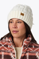 Mobile Warming Technology Hat Heated Cable Knit Beanie - Cream Heated Clothing