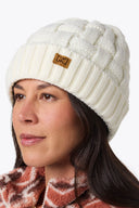 Mobile Warming Technology Hat Heated Cable Knit Beanie - Cream Heated Clothing - product view 3