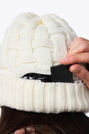 Mobile Warming Technology Hat Heated Cable Knit Beanie - Cream Heated Clothing - product view 4