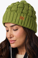 Mobile Warming Technology Hat Heated Cable Knit Beanie - Green Heated Clothing - product view 3