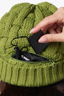 Mobile Warming Technology Hat Heated Cable Knit Beanie - Green Heated Clothing - product view 4