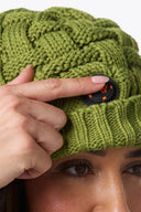 Mobile Warming Technology Hat Heated Cable Knit Beanie - Green Heated Clothing - product view 5