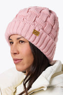Mobile Warming Technology Hat Heated Cable Knit Beanie - Pink Heated Clothing - product view 3