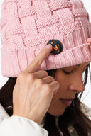 Mobile Warming Technology Hat Heated Cable Knit Beanie - Pink Heated Clothing - product view 5
