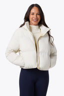Mobile Warming Technology Jacket Cloud IX Crop Puffer Heated Jacket Women's - Cream Heated Clothing - product view 1