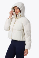 Mobile Warming Technology Jacket Cloud IX Crop Puffer Heated Jacket Women's - Cream Heated Clothing - product view 5