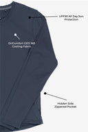 Fieldsheer Shirt Women's Aeris DriComfort Long Sleeve Tee - Arctic Blue Heated Clothing - product view 8